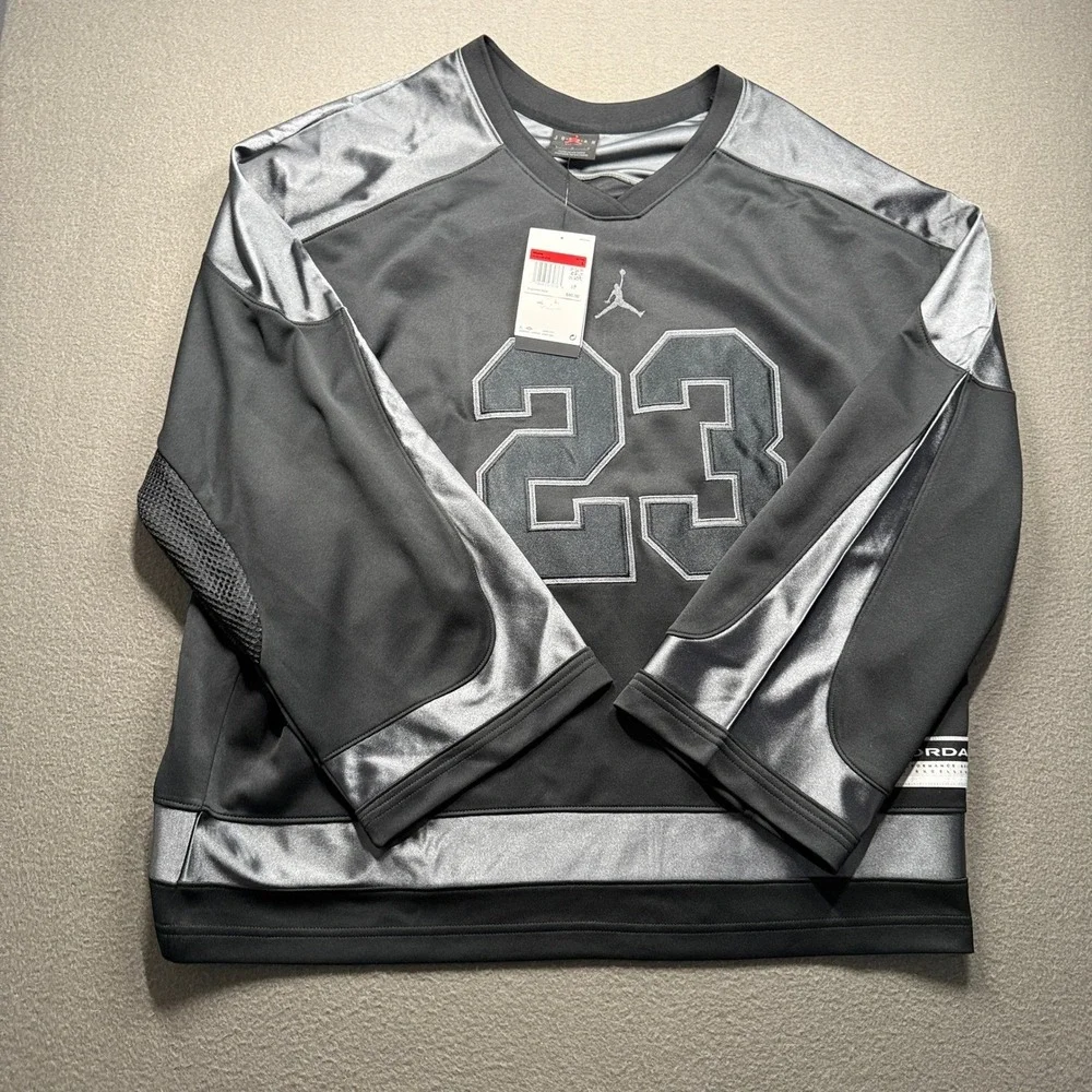 Jordan Jersey Mens L Black Metallic Silver 23 Embroidered HV0109-010